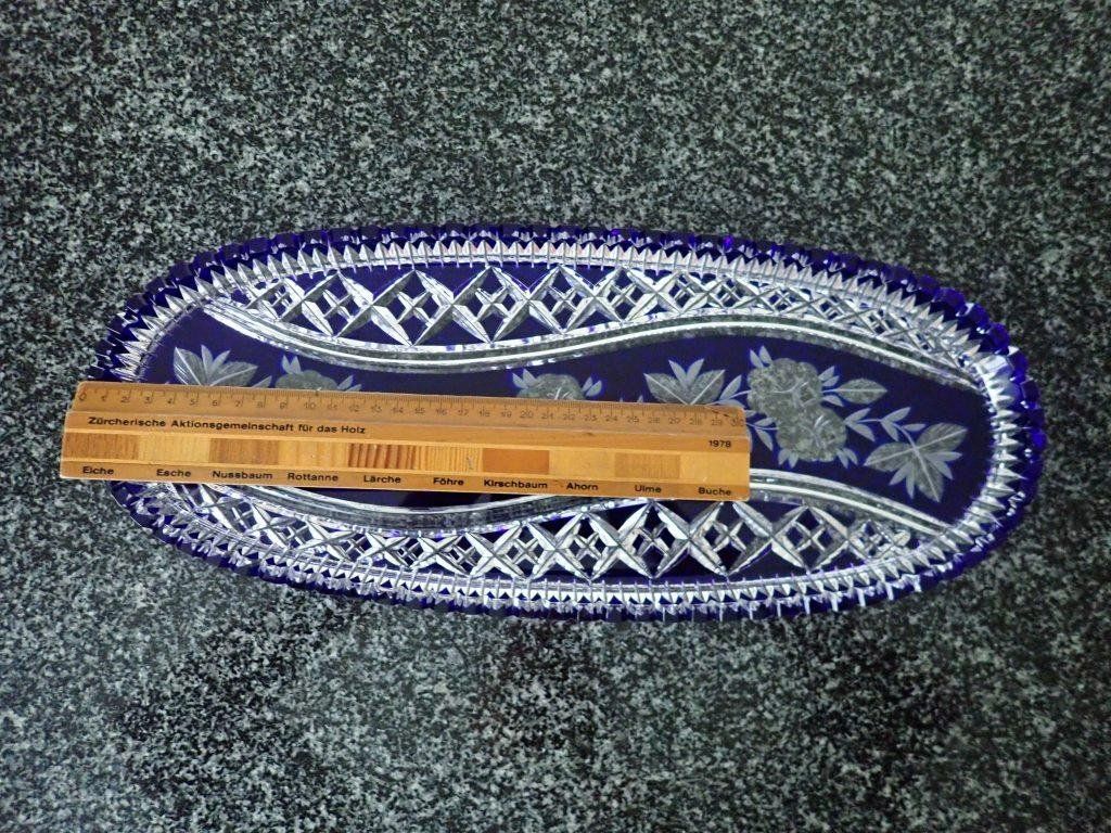 Piatti di portata: Kristallglasschale Platte blau – Usato da Galgenen venduto da Marc98 1