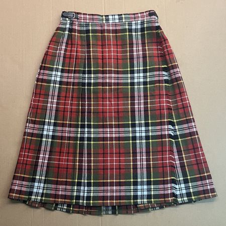 Original Vintage-Kiltrock aus Wollmischung im roten Tartan