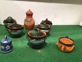 Ton-Set, Vintage, 9-teilig, Handbemalt, Top Zustand!