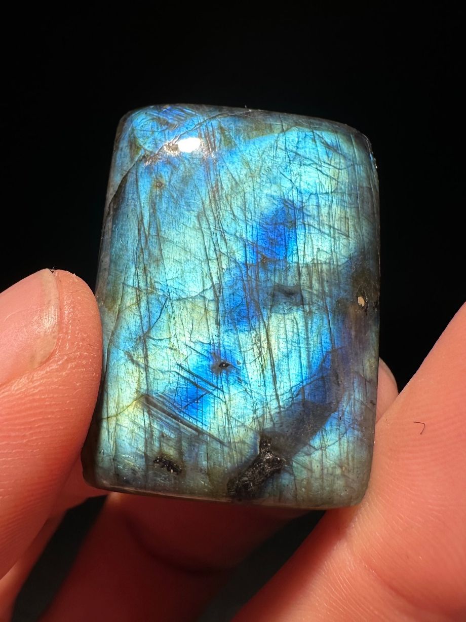 Minerali & Pietre curative: EIN Labradorit Cabochon, zufällig ausgewählt – Nuovo e nell'imballaggio originale da Männedorf venduto da cab_cb8m 4
