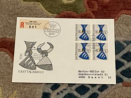 1 Erstagsbrief LI Einschreiben Viererblock 1966