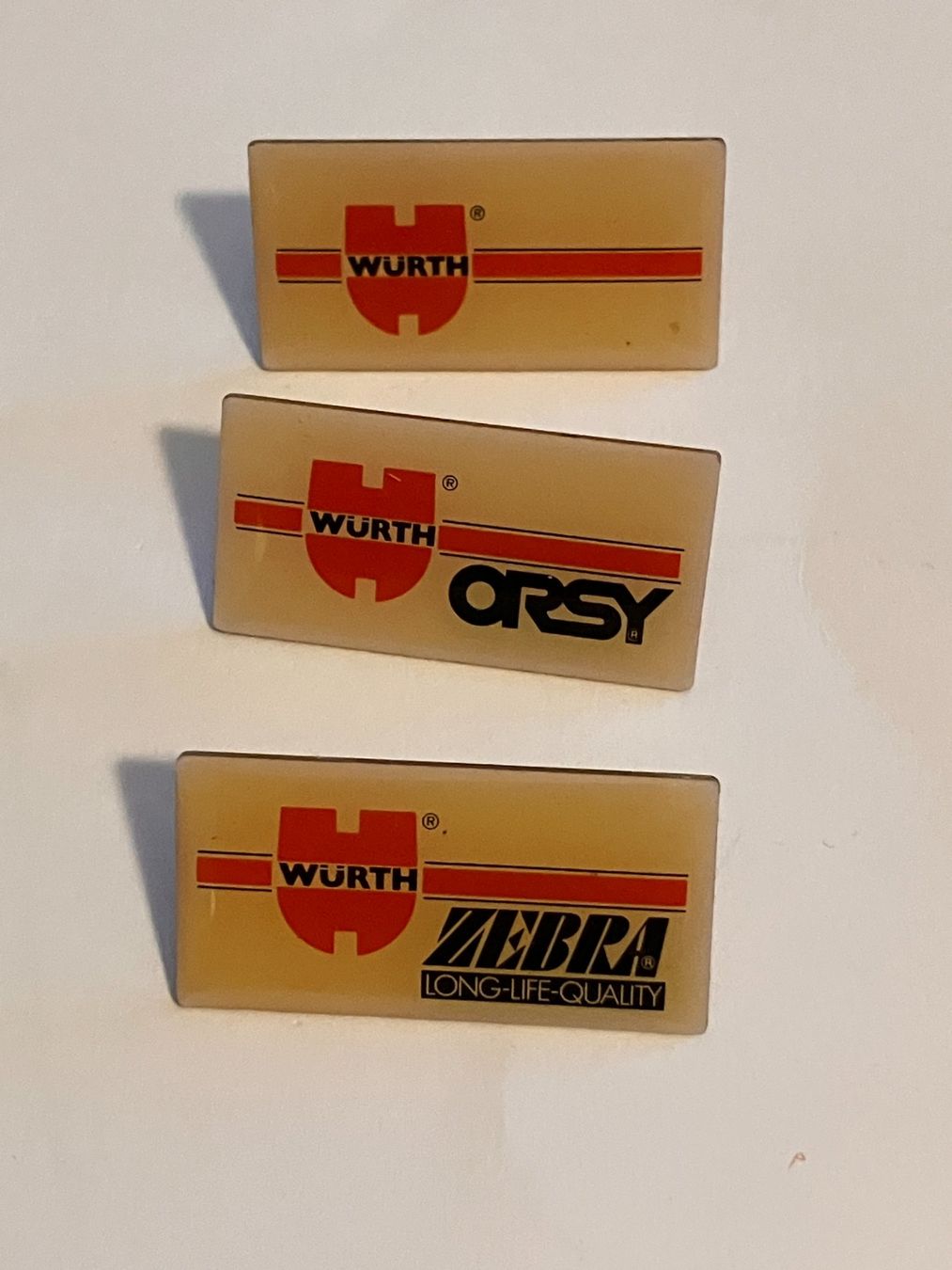 Placchette & Badge: 3 Pin Würth – Usato da Basel venduto da djwwpp