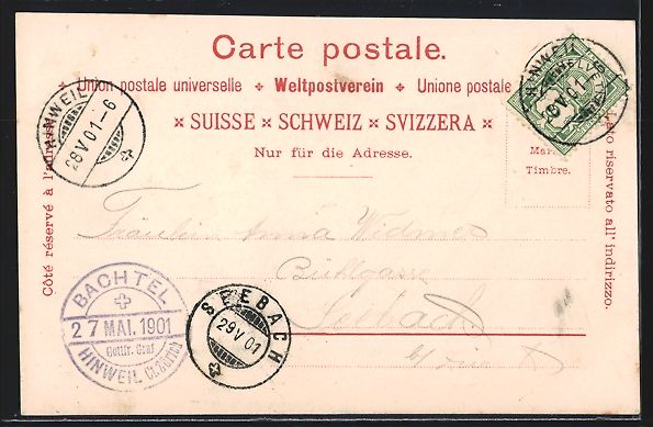 Cartes postales: Litho Hinwil, Gruss vom Bachtel und Berg – D'occasion à Berlin par bartko-reher 1