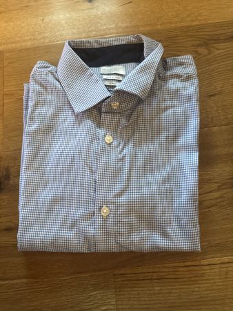 Herrenhemd Grösse XL Slim Fit kariert blau weiss