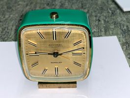Looping Amyral Wecker mechanisch 70er gruen Vintage