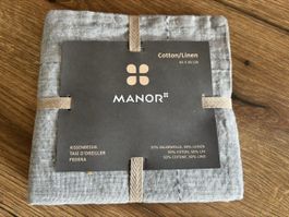 Housse de coussin Manor lin/coton 65x65cm Neuf