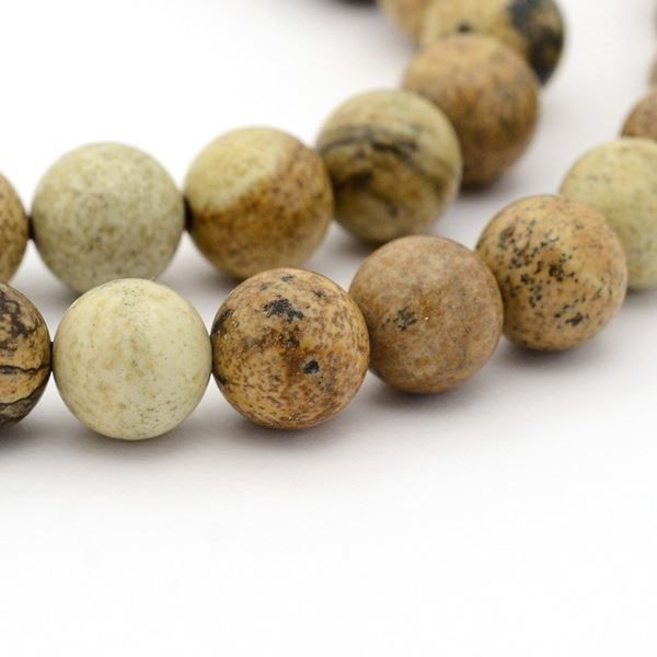 Edelsteine: Landschaftsjaspis braun  4mm 1Strang – Neu (gemäss Beschreibung) aus Alpnachstad von perlengaby