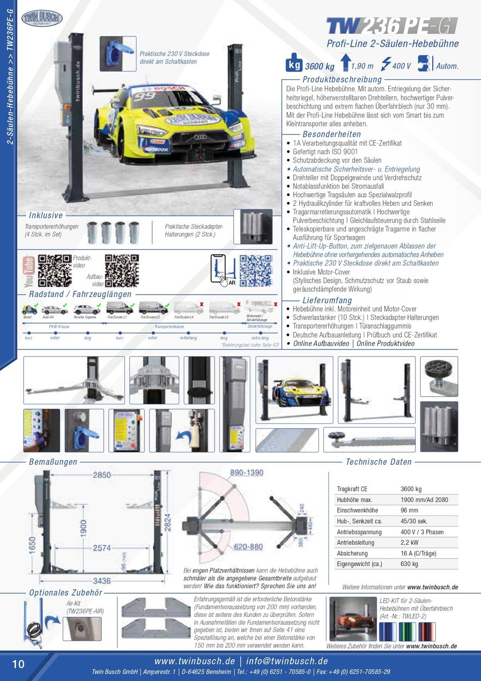 Twin Busch Piattaforme elevatrici & Crick: Pro Autolift Set Werkstatt Set Pro !!!Versandkostenfrei!!! – Nuovo e nell'imballaggio originale da Rüthi (Rheintal) venduto da Toptool 1