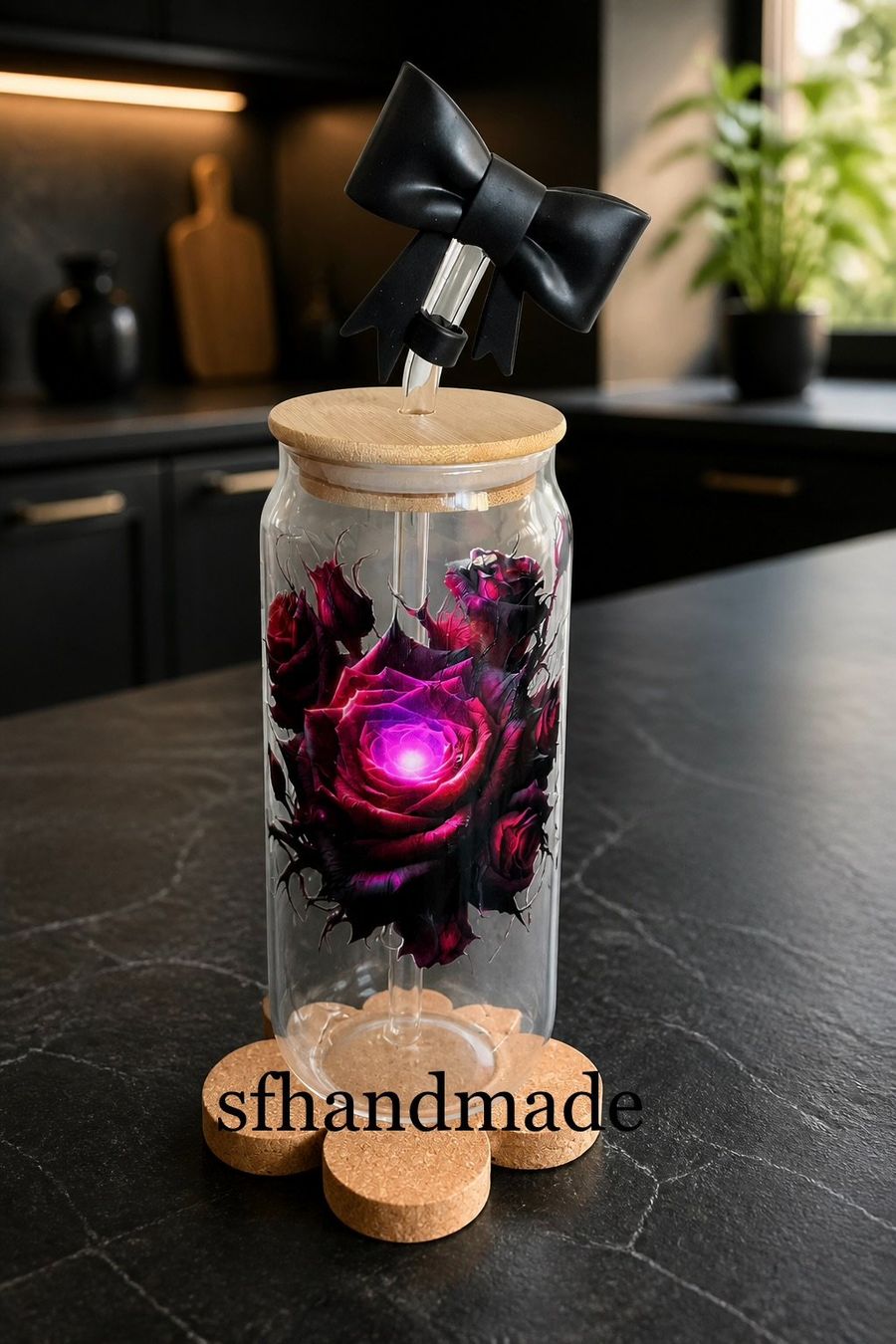 Gläser: 🌹Gothic Rose - Trinkglas🖤 sfhandmade 🌹 – Neu (gemäss Beschreibung) aus Baar von sfhandmade