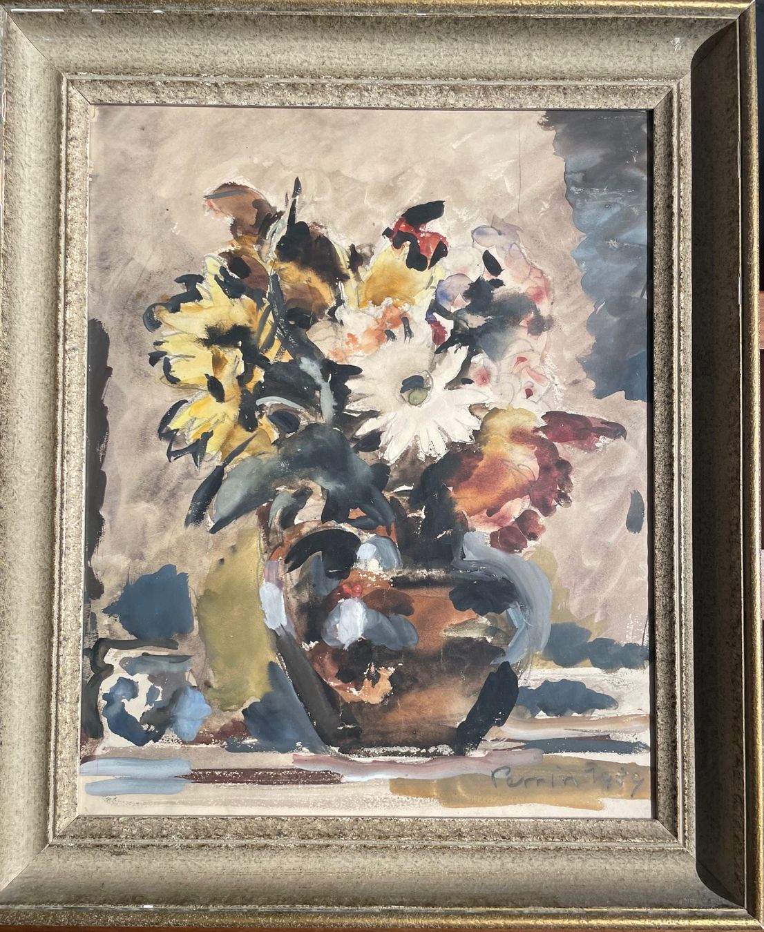 Gemälde: Aquarelle de Léon Perrin fleurs 1939 – Gebraucht aus Biel/Bienne von galaq 2