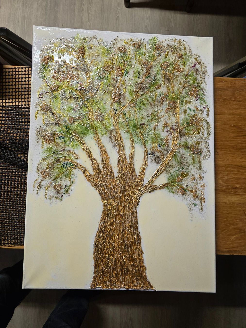 Dipinti: Glitzer Bild Gemälde Baum 70 x 51 cm – Usato da Walterswil BE venduto da Lonitti