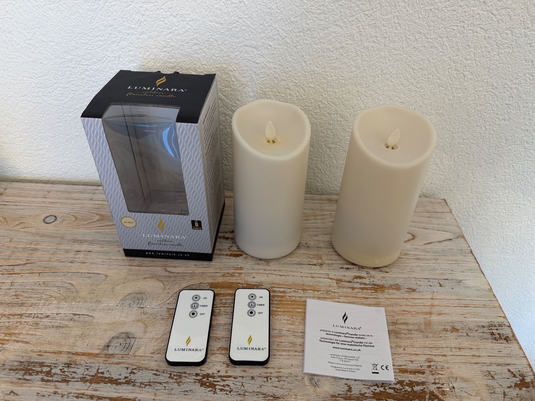 Kerzen: 2x Luminara Outdoor Kerze mit Timer – Gebraucht aus Wolfwil von Inseider12