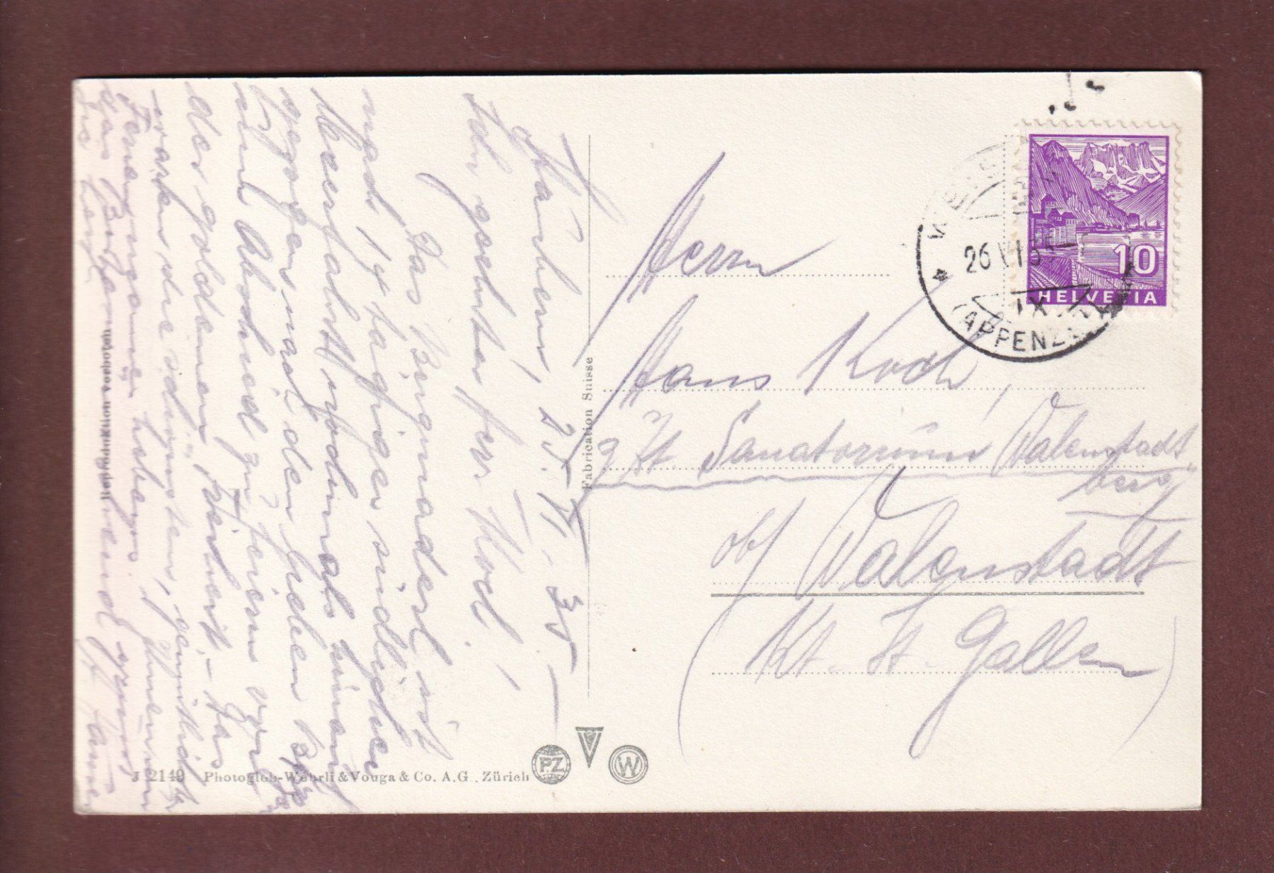 Cartoline postali: Berg-Gasthaus STAUBERN - 1935 – Usato da Pully venduto da nicecards 1