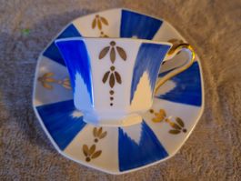 Vintage Sammetasse mit Unterteller,Manufaktur J. Sontheimer