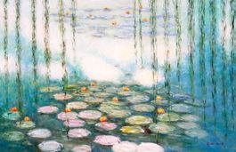 Claude Monet - Seerosen & Weiden mintgrü