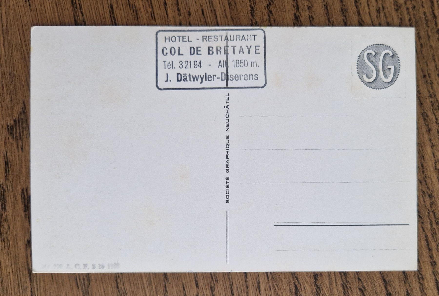 Cartoline postali: Lac de Bretaye - Hotelstempel Col de Bretaye – Usato da Ebikon venduto da Donar50 1