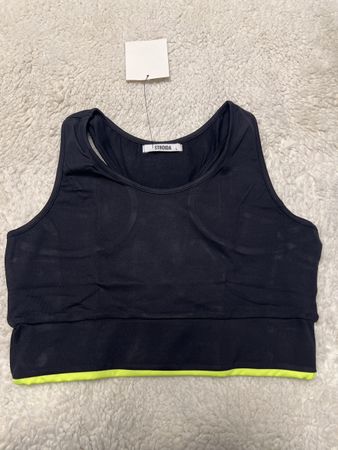 Brassière sport Stroida neuve taille L noire/jaune fluo