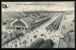 AK Zürich, Musikfest, Festhütte, 1905