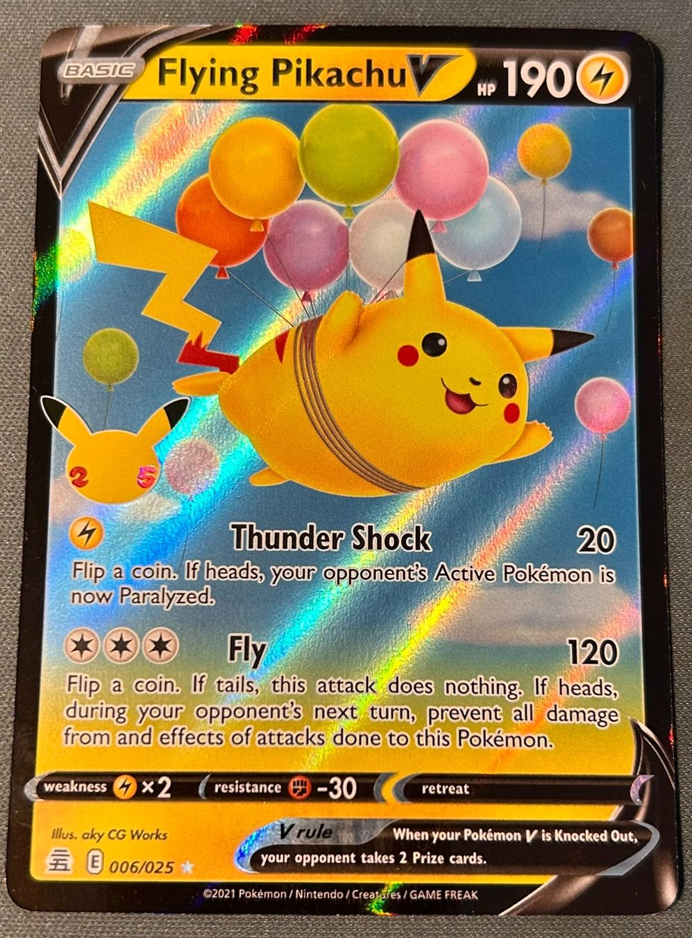 Pokémon Carte collezionabili: Flying Pikachu V 006/025 25th Anniversary – Usato da Wettingen venduto da TeamPocket