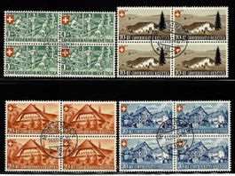 1945, B26-29 Viererblockserie zentrisch gestempelt (15208)