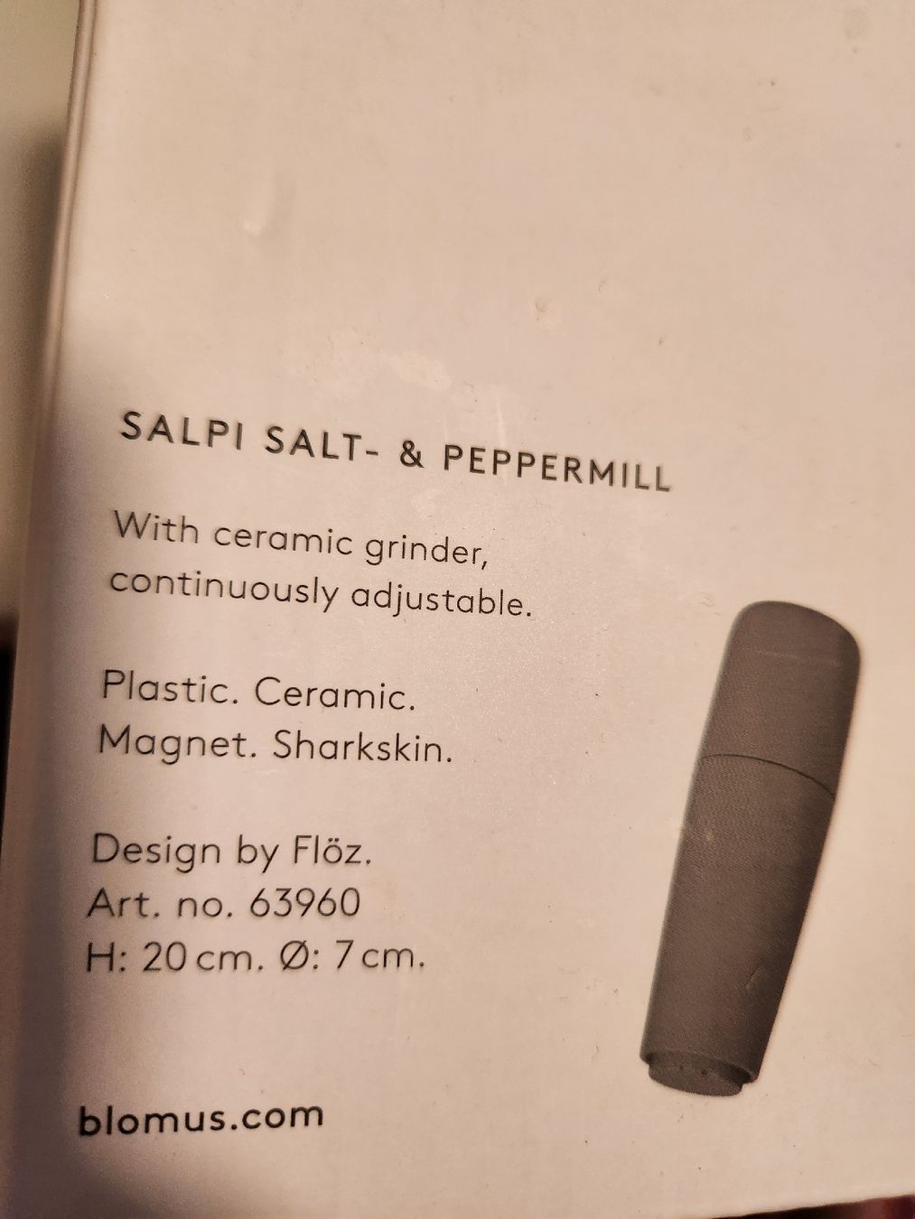 Blomus Küchengeräte: Blomus Salt & Peppermill Ceramic Grinder H 20cm – Gebraucht aus Glattpark(Opfikon) von fly_9lpm 1