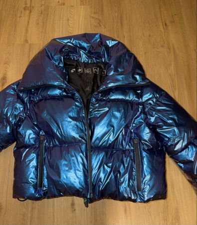 Canadian Winterjacke glänzend blau Grösse XS
