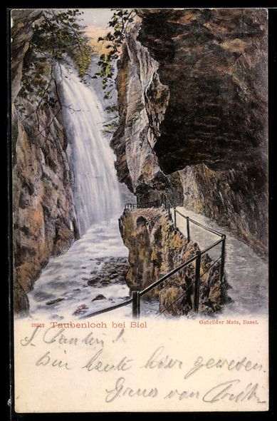 Cartoline postali: Biel, Wasserfall Taubenloch und Weg in d – Usato da Berlin venduto da bartko-reher