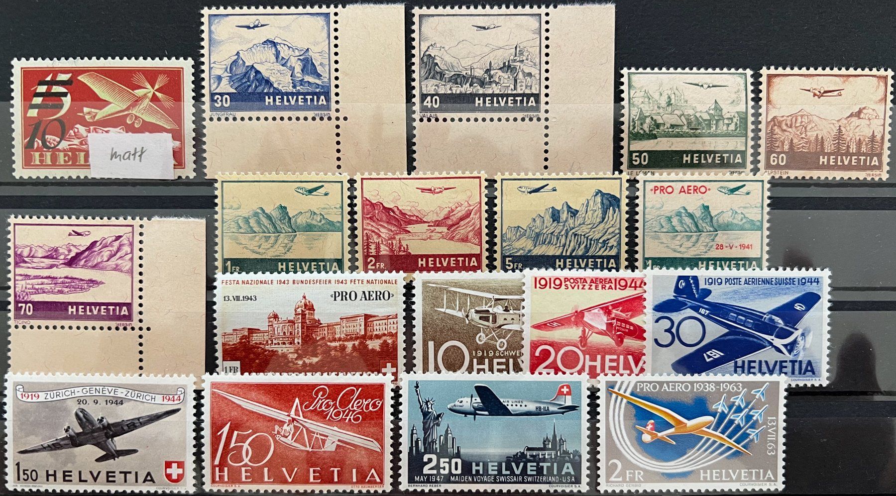 Tutti i francobolli: schönes Lot Flugpost ** SBK 302.- – Usato da St. Gallen venduto da Cheirodon