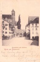 Rapperswil SG // 1900 Hotel Freihof Hauptplatz mit Schloss