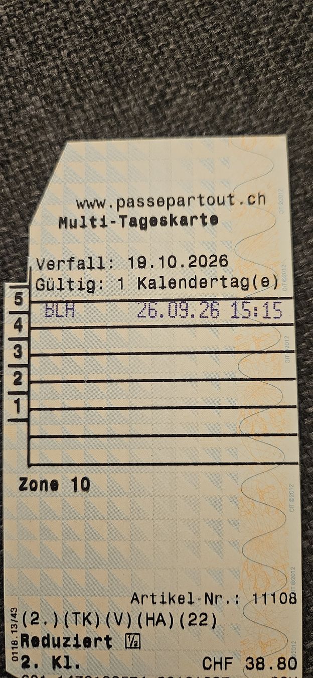 Billets: Multi-Tageskarte Zone 10 – D'occasion à Luzern par msa_k7cw