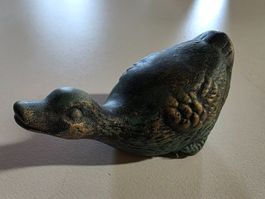alte Skulptur Ente 7 cm Figur wohl Gips