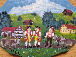 Kleine Appenzell Gemälde signiert H.Wieser