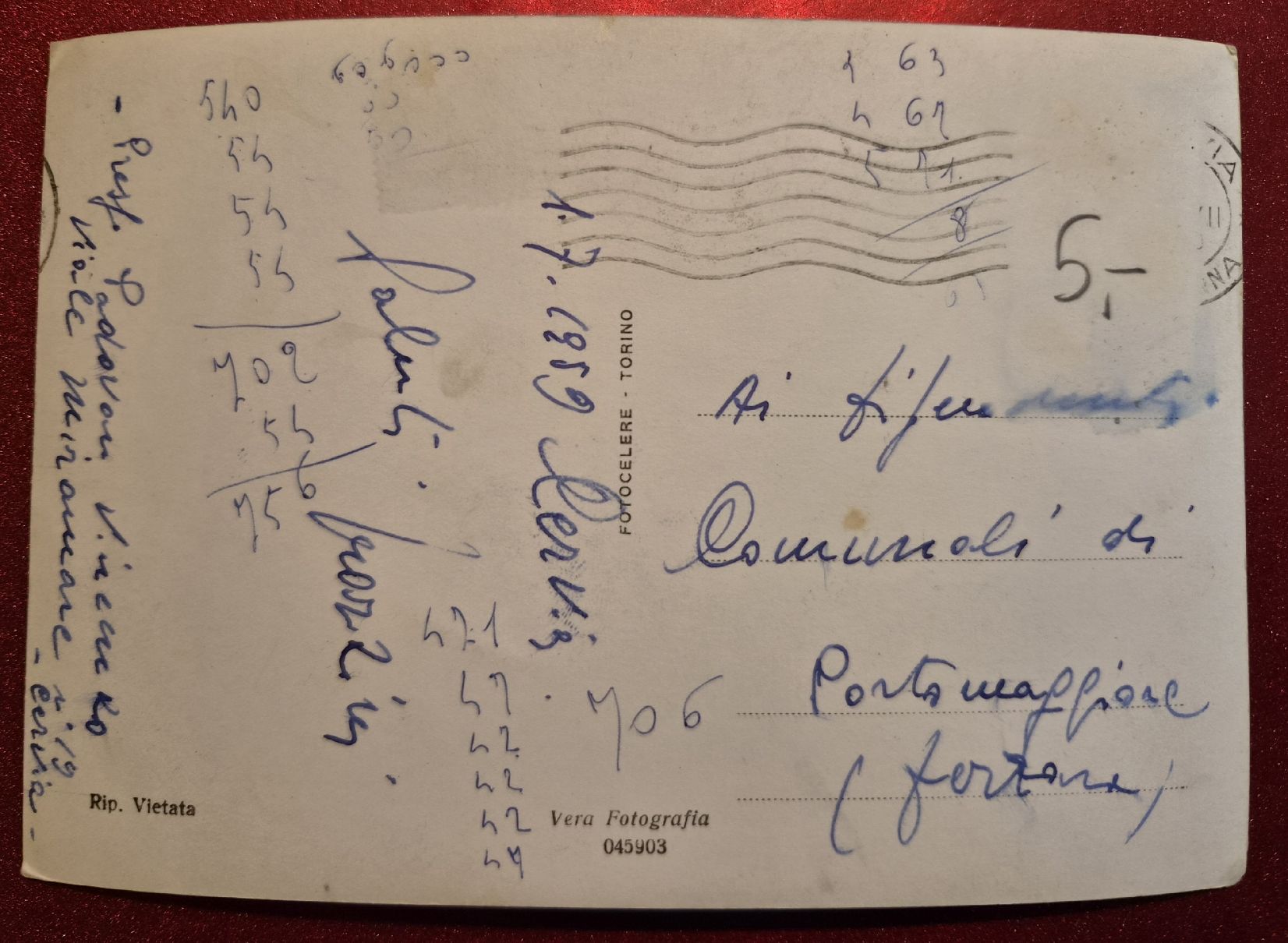 Cartoline postali: Cervia Lungomare, Italien, 1959 – Usato da Melchnau venduto da Arthurius 1