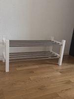 Schuhregal 2 Ebenen weiss Metallgestell guter Zustand