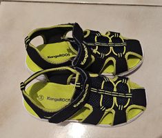 KangaROOS Sandalen, Gr. 34, schwarz/neon