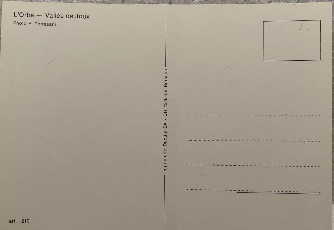 Cartoline postali: L'ORBE en hiver - Vallée de Joux – Usato da Delémont venduto da Domdom1 1