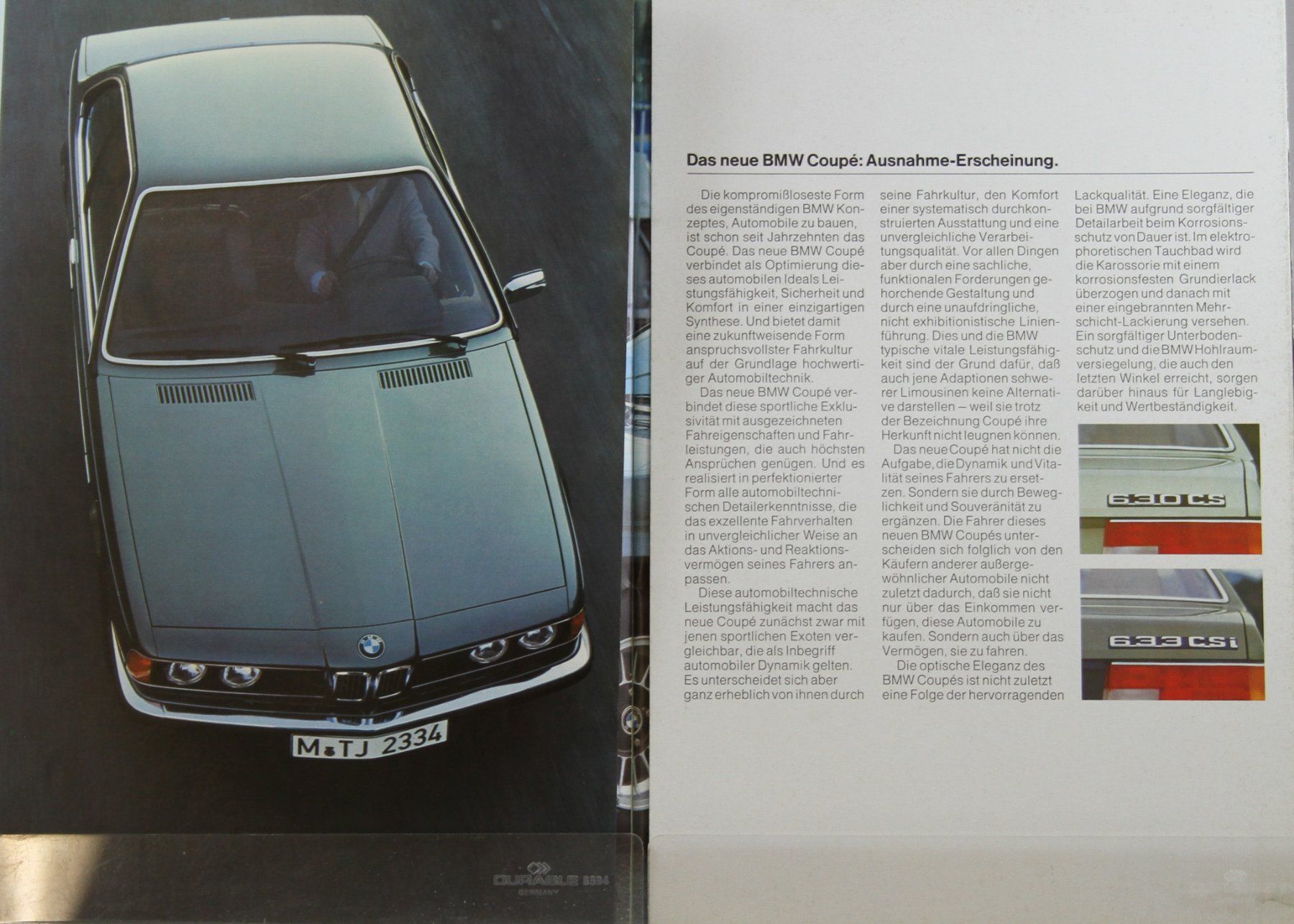 BMW Dokumente: PROSPEKT | BMW - 630CS - 633CSi - TYP E24   | AB 01.1976 – Gebraucht aus Unterägeri von Isha04 2