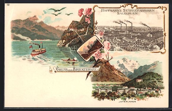 Ansichtskarten: Litho Interlaken, Gesamtansicht, Hoffman – Gebraucht aus Berlin von bartko-reher