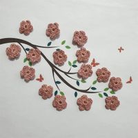 15 Stück Mini Blumen gehäkelt, crochet, fiori uncinetto 035