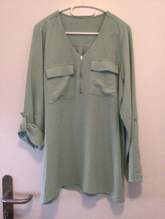 Damen Bluse mit Reissverschluss türkis (nr.140)