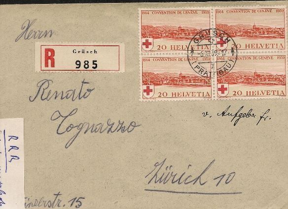 Tutti i francobolli: 240 B/4 Brief – Usato da Lausanne venduto da Whorvath