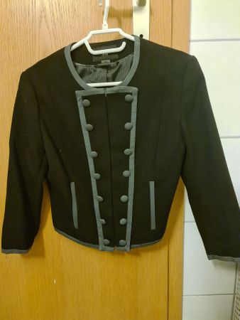 Schwarze Jive Jacke Gr. 36 Kurzblazer Herbst Winter Elegant