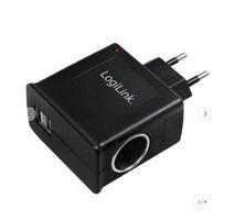 LogiLink Steckdosenadapter mit 2x USB-Ports und Zigarettenan
