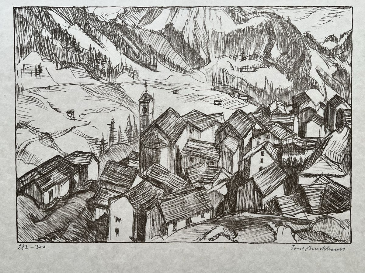 Grafica & Litografie: Paul Burckhardt, Original Lithographie Simplon Dorf – Usato da Adliswil venduto da bilderboerse-zuerich 1