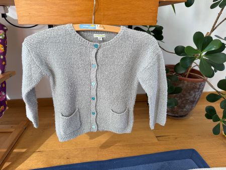 Strickjacke Vertbaudet grau Grösse 114cm gebraucht