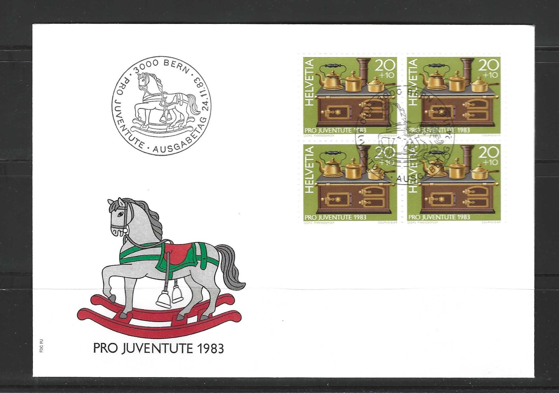 Tutti i francobolli: FDC Pro Juventute  Viererblock 1983 – Usato da Koblenz venduto da Markenhimmel