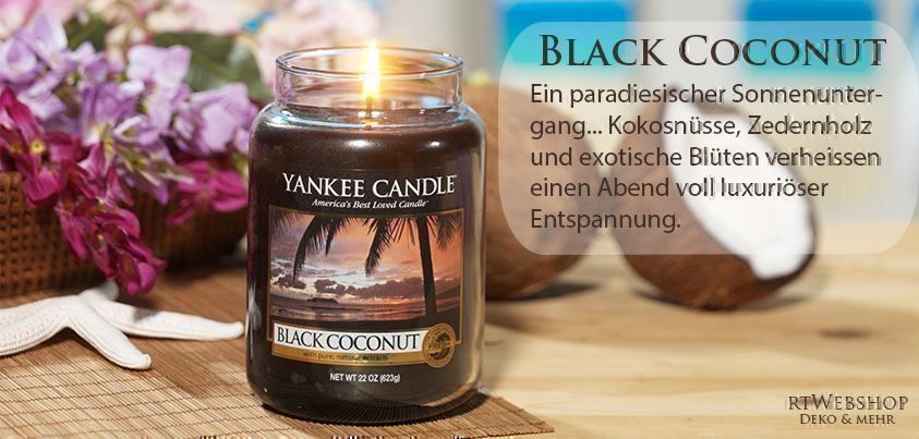 Yankee Candle Kerzen: Yankee Candle Black Coconut medium Jar – Neu und originalverpackt aus Langwiesen von rtWebshop 1