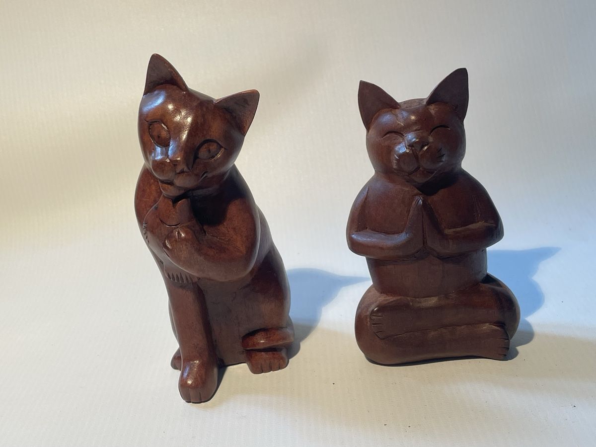 Statuette: Statues- pack 2 chats sculptés à la main  – Nuovo (secondo la descrizione) da Renens VD venduto da sas_6vhd