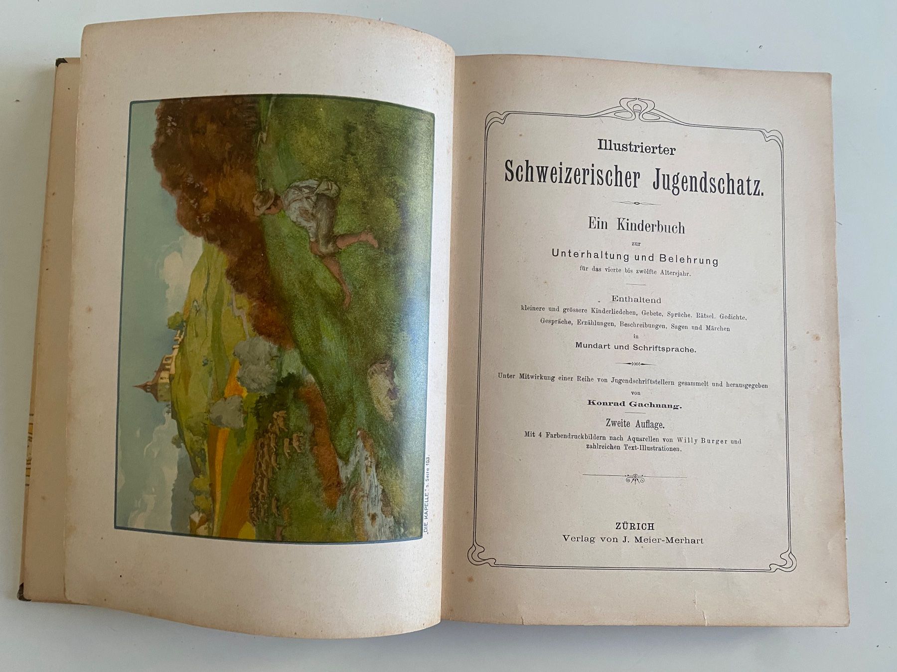 Libri: Antikes Buch - ILLUSTRIERTER SCHWEIZERISCHER JUGENDSCHATZ – Usato da Münsingen venduto da Ganjam 3