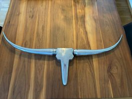 Deko-Longhorn "Bull Horns" für die Wand, Aluminium, poliert